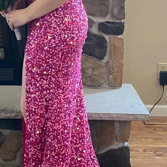 Rachel Allan pink sequence dress - Picture 2 of 4